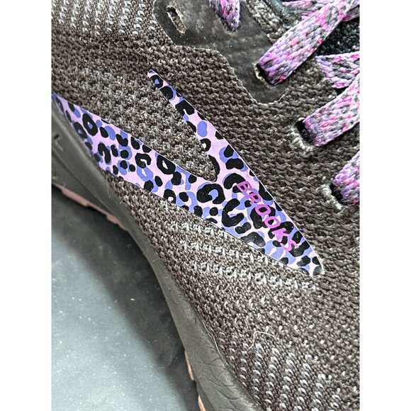 Brooks Revel 5 Womens Running Shoes 6.5 Black & Purple Leopard Print Mesh Lightw - Picture 3 of 9